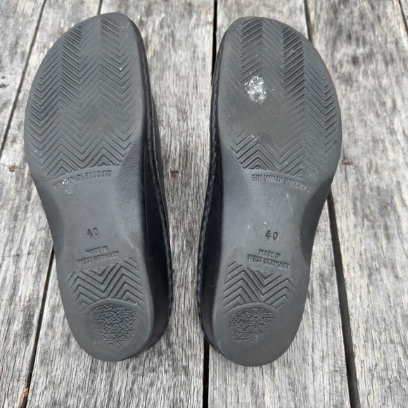 Finn Comfort Germany Aussee Leather Clogs Womens EU 40/ US 9.5 Black Brown Print - Picture 7 of 7